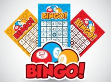Bingo design over white background, vector illustration.