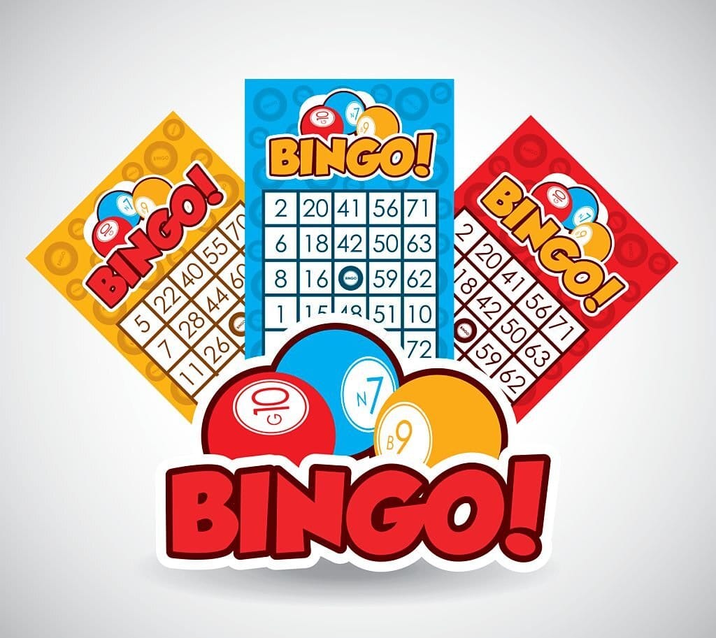 Bingo design over white background, vector illustration.